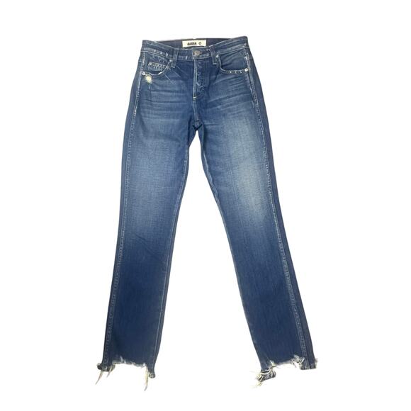 AMO Lover Knockout Distressed Hem Jeans - Picture 1 of 7